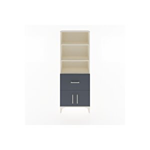 Arges Dolap 3 Raflı Tek Çekmeceli 2 Kapaklı 60x30x163 Aytaşı-antrasit