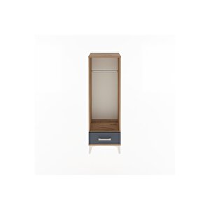 Arges Dolap Tek Raflı Tek Çekmeceli Tek Askılı 44x30x134 Çam-antrasit