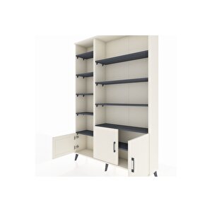 Arges Dolap 10 Raflı 3 Kapaklı 132x30x195 Aytaşı-aytaşı/antrasit