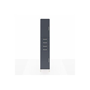 Hyperion Dolap 4 Raflı 4 Çekmeceli 2 Kapaklı 44x44x243 Antrasit-antrasit