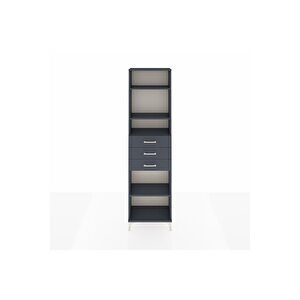 Arges Dolap 4 Raflı 3 Çekmeceli 60x30x221 Antrasit-antrasit