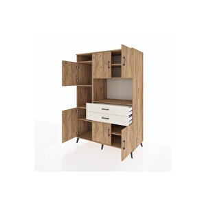 Kronos Dolap 8 Raflı 2 Çekmeceli 6 Kapaklı 132x59x195 Çam-çam/aytaşı