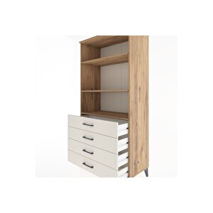 Hyperion Dolap 3 Raflı 4 Çekmeceli 88x44x182 Çam-aytaşı