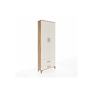 Arges Dolap 4 Raflı 2 Çekmeceli 2 Kapaklı 88x30x243 Çam-aytaşı