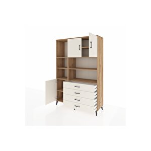 Hyperion Gardrop 8 Raflı 4 Çekmeceli 3 Kapaklı 132x44x195 Çam-aytaşı