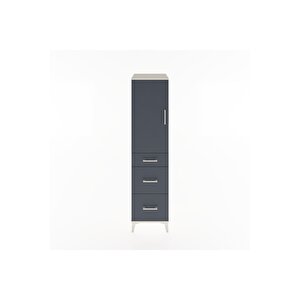 Hyperion Dolap 2 Raflı 3 Çekmeceli Tek Kapaklı 44x44x182 Aytaşı-antrasit