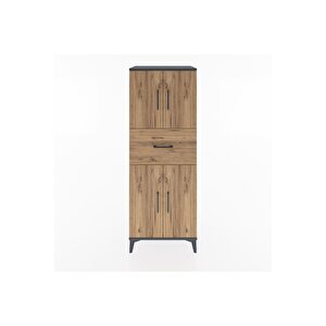 Hyperion Dolap 3 Raflı Tek Çekmeceli 4 Kapaklı 60x44x163 Antrasit-çam