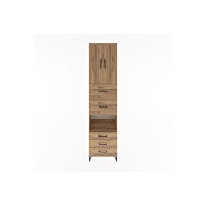 Hyperion Dolap 3 Raflı 5 Çekmeceli 2 Kapaklı 60x44x243 Çam-çam