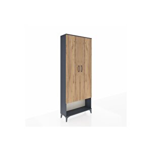 Arges Dolap 5 Raflı 2 Kapaklı 88x30x221 Antrasit-çam