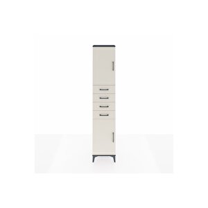 Arges Dolap 3 Raflı 4 Çekmeceli 2 Kapaklı 44x30x221 Antrasit-aytaşı