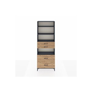 Arges Dolap 4 Raflı 4 Çekmeceli 88x30x243 Antrasit-çam