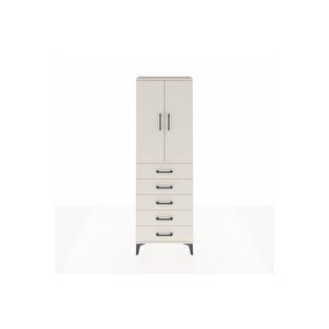 Arges Dolap 3 Raflı 5 Çekmeceli 2 Kapaklı 60x30x182 Aytaşı-aytaşı