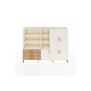 Hyperion Dolap 11 Raflı 3 Çekmeceli 5 Kapaklı 220x44x163 Aytaşı-aytaşı/çam