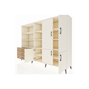 Hyperion Dolap 11 Raflı 3 Çekmeceli 5 Kapaklı 220x44x163 Aytaşı-aytaşı/çam