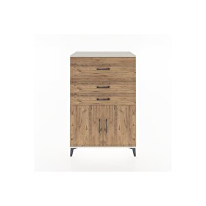 Hyperion Dolap Tek Raflı 3 Çekmeceli 2 Kapaklı 88x44x134 Aytaşı-çam