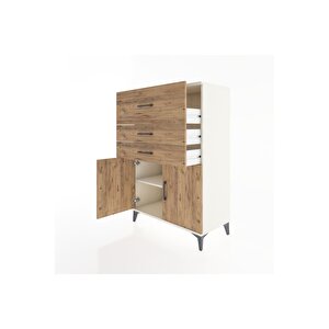Hyperion Dolap Tek Raflı 3 Çekmeceli 2 Kapaklı 88x44x134 Aytaşı-çam