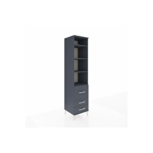Hyperion Dolap 4 Raflı 3 Çekmeceli 44x44x195 Antrasit-antrasit