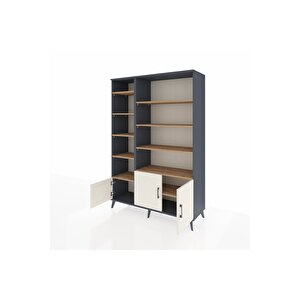 Hyperion Dolap 10 Raflı 3 Kapaklı 132x44x195 Antrasit-aytaşı/çam