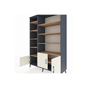 Hyperion Dolap 10 Raflı 3 Kapaklı 132x44x195 Antrasit-aytaşı/çam