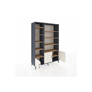 Hyperion Dolap 10 Raflı 3 Kapaklı 132x44x195 Antrasit-aytaşı/çam