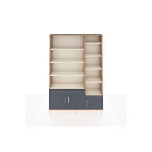 Arges Dolap 10 Raflı 3 Kapaklı 132x30x195 Çam-antrasit/aytaşı