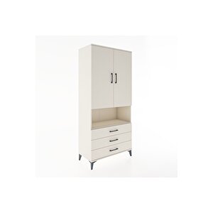 Hyperion Dolap 2 Raflı 3 Çekmeceli Tek Askılı 88x44x195 Aytaşı-aytaşı