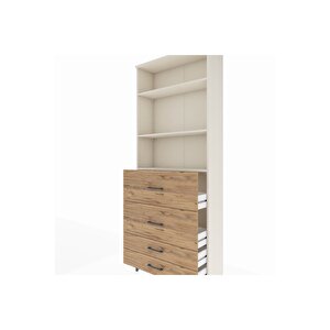 Arges Dolap 3 Raflı 4 Çekmeceli 88x30x221 Aytaşı-çam