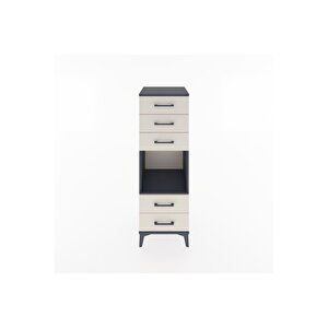 Hyperion Dolap Tek Raflı 5 Çekmeceli 44x44x134 Antrasit-aytaşı