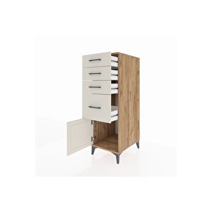 Kronos Dolap 4 Çekmeceli Tek Kapaklı 44x59x134 Çam-aytaşı