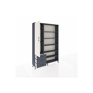 Arges Dolap 9 Raflı 3 Çekmeceli 3 Kapaklı 132x30x195 Antrasit-aytaşı/antrasit