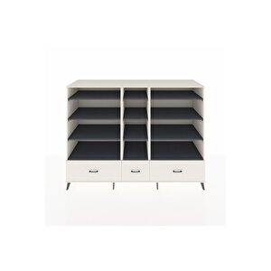 Kronos Dolap 12 Raflı 3 Çekmeceli  220x59x163 Aytaşı-antrasit/aytaşı