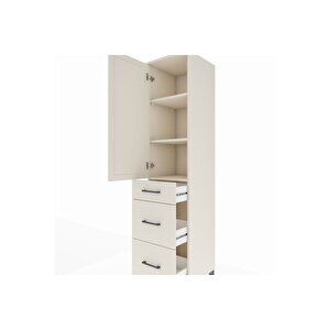 Hyperion Dolap 3 Raflı 3 Çekmeceli Tek Kapaklı 44x44x195 Aytaşı-aytaşı