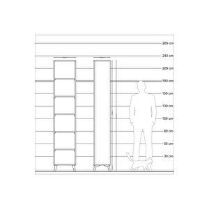 Arges Dolap 5 Raflı 44x30x221 Aytaşı-aytaşı