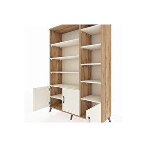 Hyperion Gardrop 10 Raflı 3 Kapaklı 132x44x195 Çam-aytaşı