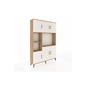 Arges Dolap 9 Raflı 6 Kapaklı 132x30x195 Çam-aytaşı/çam