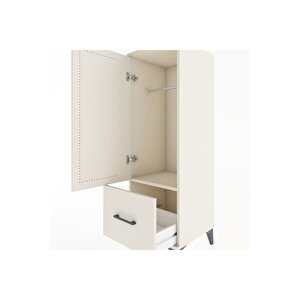 Hyperion Dolap Tek Raflı Tek Çekmeceli Tek Askılı 44x44x134 Aytaşı-aytaşı
