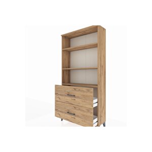 Arges Dolap 3 Raflı 2 Çekmeceli 88x30x182 Çam-çam