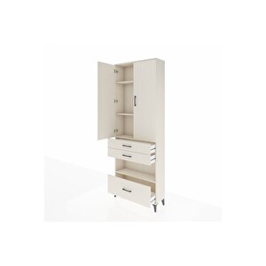 Arges Dolap 4 Raflı 3 Çekmeceli 2 Kapaklı 88x30x243 Aytaşı-aytaşı