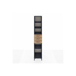 Hyperion Dolap 4 Raflı 3 Çekmeceli 44x44x243 Antrasit-çam