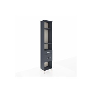 Arges Dolap 3 Raflı 2 Çekmeceli 44x30x221 Antrasit-antrasit