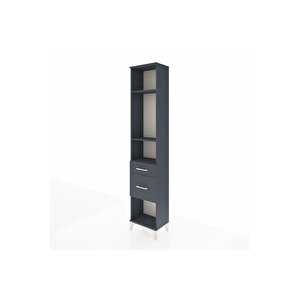 Arges Dolap 3 Raflı 2 Çekmeceli 44x30x221 Antrasit-antrasit