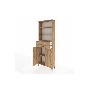 Arges Dolap 4 Raflı 2 Çekmeceli 2 Kapaklı 88x30x243 Çam-çam