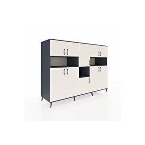 Kronos Dolap 14 Raflı 10 Kapaklı 220x59x163 Antrasit-aytaşı/antrasit
