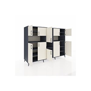 Kronos Dolap 14 Raflı 10 Kapaklı 220x59x163 Antrasit-aytaşı/antrasit