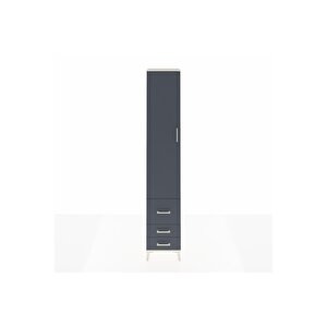 Hyperion Dolap 5 Raflı 3 Çekmeceli Tek Kapaklı 44x44x243 Aytaşı-antrasit