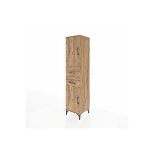 Hyperion Dolap 4 Raflı 2 Çekmeceli 2 Kapaklı 44x44x195 Çam-çam