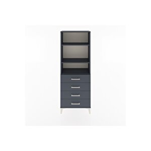 Arges Dolap 2 Raflı 4 Çekmeceli 60x30x163 Antrasit-antrasit