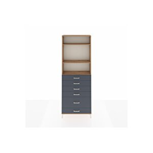 Arges Dolap 3 Raflı 6 Çekmeceli 88x30x243 Çam-antrasit