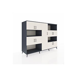 Kronos Dolap 10 Raflı 9 Kapaklı 220x59x163 Antrasit-aytaşı/antrasit