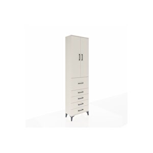 Arges Dolap 2 Raflı 5 Çekmeceli 2 Kapaklı 60x30x221 Aytaşı-aytaşı